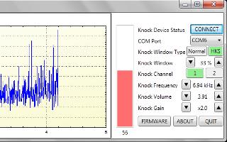 Knock Defender calibration and graphing interface